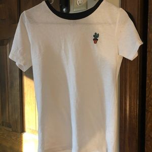 White T-shirt with cactus